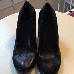 Aldo black wedge pumps